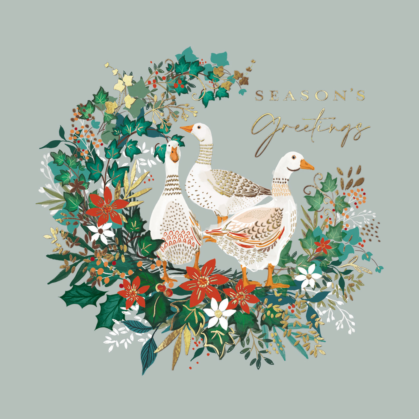 Garland of Geese - 10 Christmas Cards